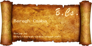 Beregh Csaba névjegykártya